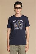 T-SHIRT PRN S/S JERSEY SOLID F/D CARBON FINISH NAVY