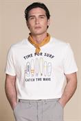 T-SHIRT PRN S/S JERSEY SOLID F/D CARBON FINISH WHITE