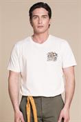 T-SHIRT PRN S/S JERSEY SOLID F/D CARBON FINISH OFF WHITE