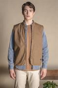 GILET ZIP CANVAS F/D BEIGE