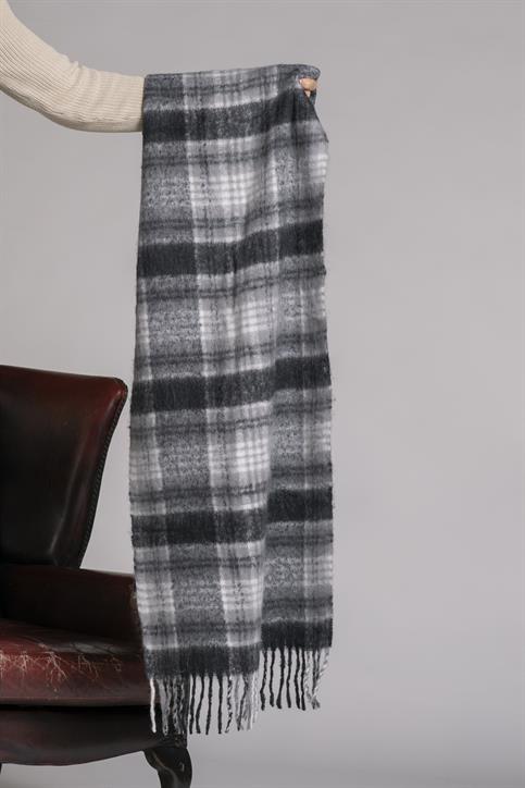 SCARF ACRYLIC GREY CHECK