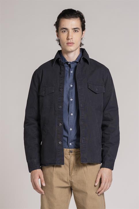 OVERSHIRT JACKET CANVAS F/D NAVY