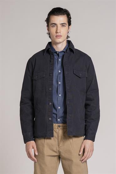 OVERSHIRT JACKET CANVAS F/D NAVY