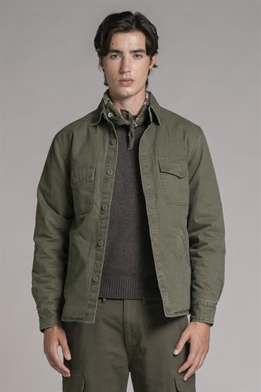 OVERSHIRT JACKET CANVAS F/D MIL.GREEN