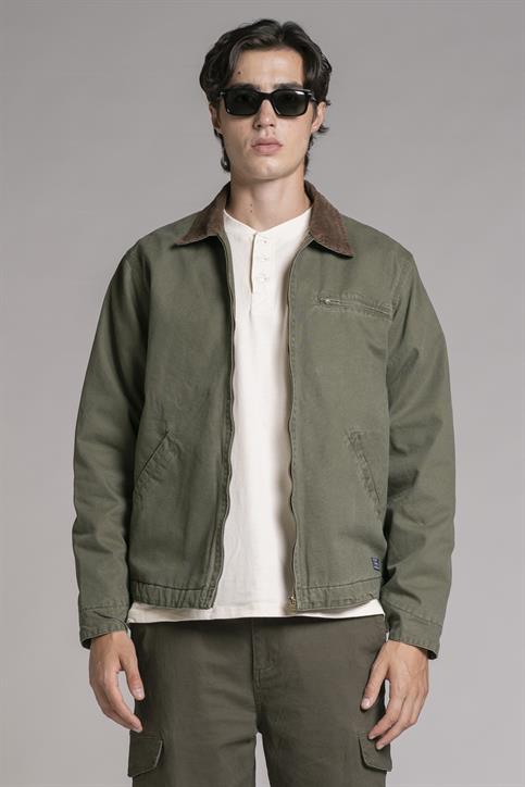 SHORT JACKET CANVAS MIL.GREEN