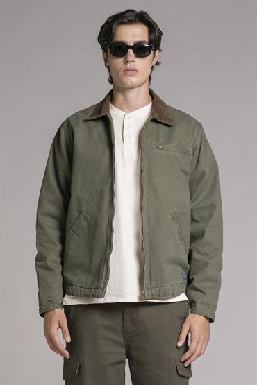 SHORT JACKET CANVAS MIL.GREEN