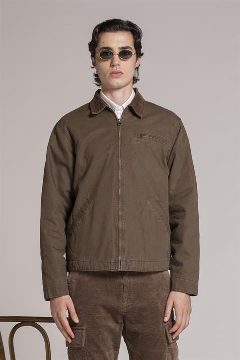 SHORT JACKET CANVAS BROWN