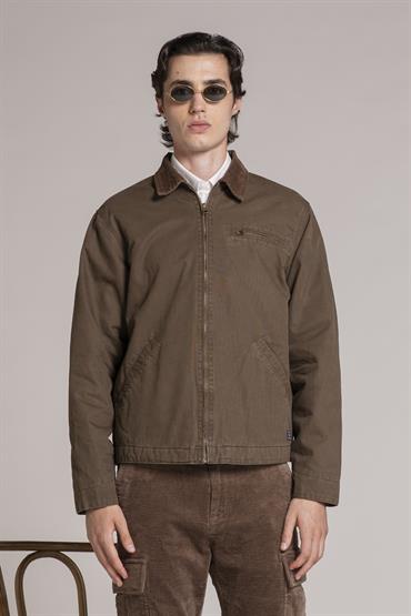 SHORT JACKET CANVAS BROWN