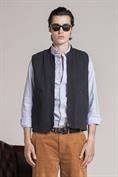 GILET ZIP CANVAS F/D NAVY