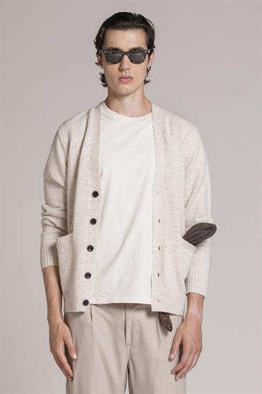 CARDIGAN BTN MOULINE'ECRU