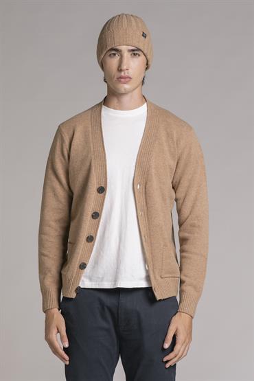 CARDIGAN BTN LAMBSWOOL ALMOND