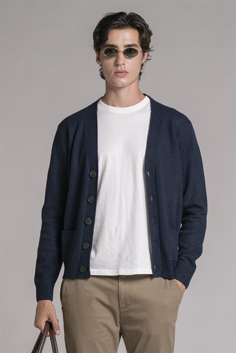 CARDIGAN BTN LAMBSWOOL NAVY