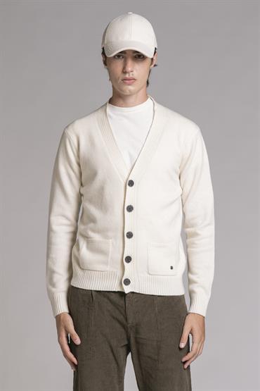 CARDIGAN BTN LAMBSWOOL OFF WHITE