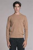 ROUND NECK LAMBSWOOL ALMOND