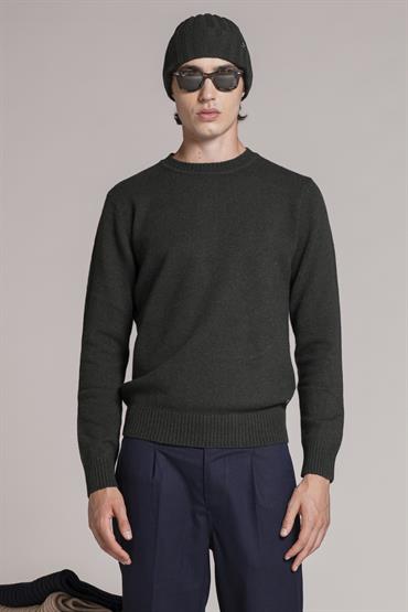 ROUND NECK LAMBSWOOL DK.GREEN