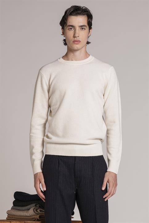 ROUND NECK LAMBSWOOL OFF WHITE