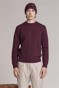 ROUND NECK LAMBSWOOL BORDEAUX