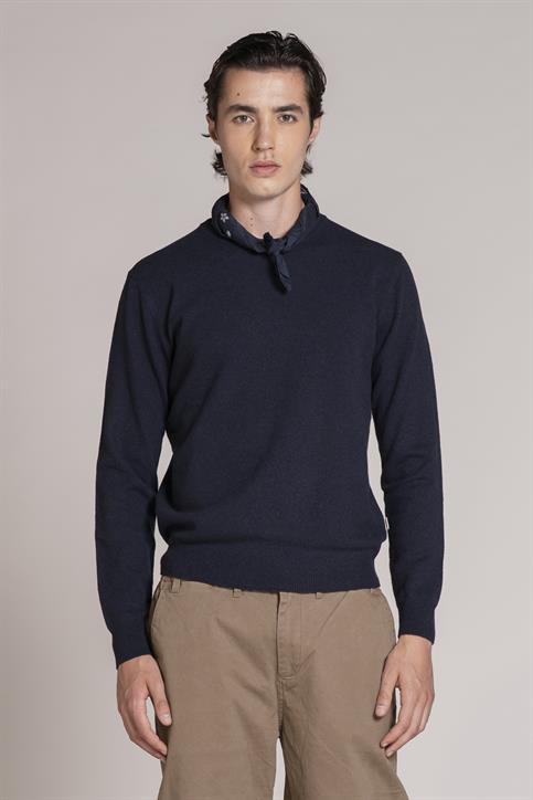 ROUND NECK LAMBSWOOL NAVY