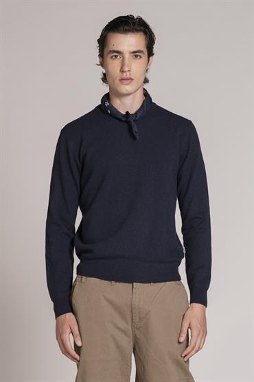 ROUND NECK LAMBSWOOL NAVY
