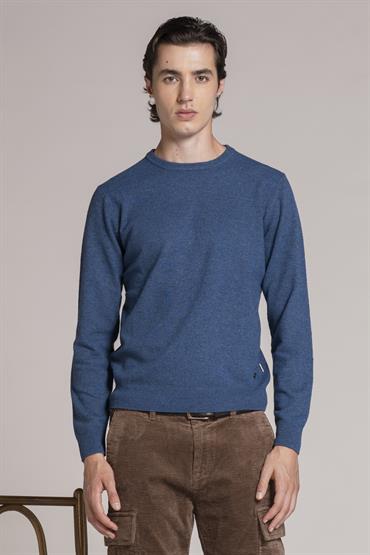 ROUND NECK LAMBSWOOL BLUE