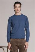 ROUND NECK LAMBSWOOL BLUE