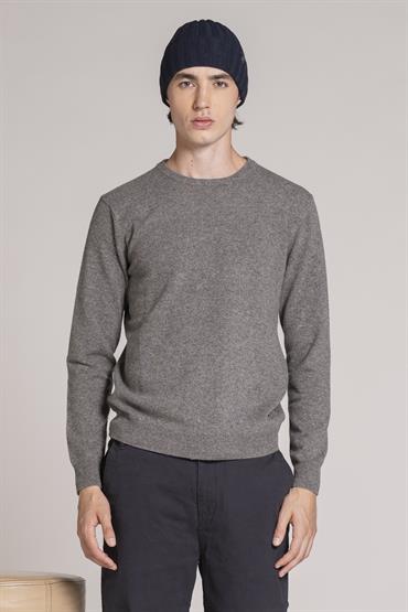 ROUND NECK LAMBSWOOL GREY MEL.