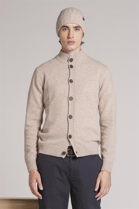 CARDIGAN BTN LAMBSWOOL LT.BEIGE