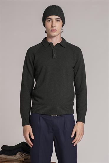 POLO NECK LAMBSWOOL DK.GREEN