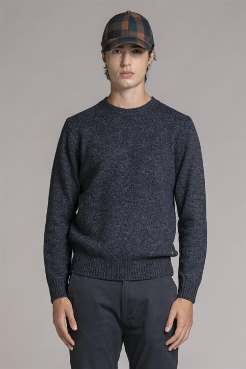 ROUND NECK MOULINE' NAVY