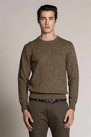 ROUND NECK MOULINE' BROWN