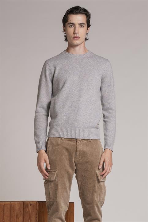 ROUND NECK MOULINE' LT.BLUE