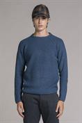 ROUND NECK LAMBSWOOL DENIM
