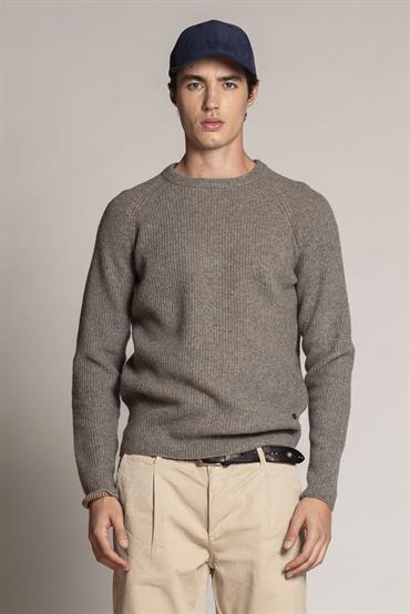 ROUND NECK LAMBSWOOL MEDIUM GREY