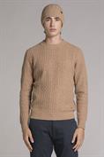 ROUND NECK LAMBSWOOL ALMOND