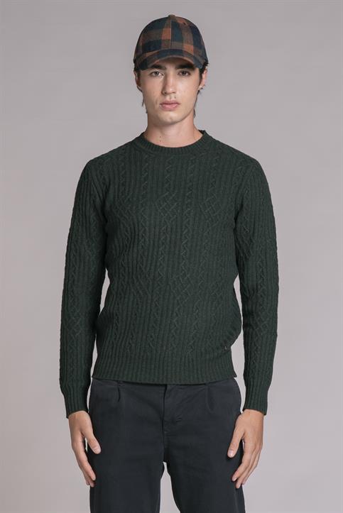 ROUND NECK LAMBSWOOL DK.GREEN