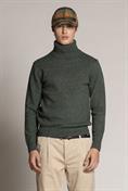 TURTLENECK MOULINE'DK.GREEN