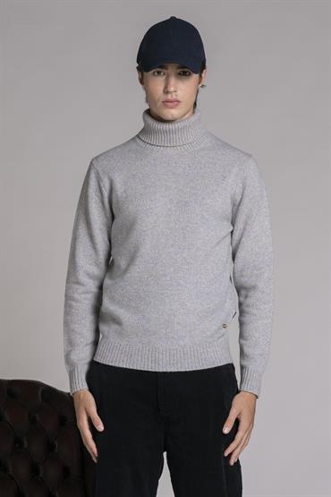 TURTLENECK MOULINE'LT.BLUE