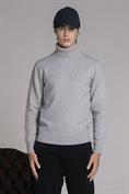 TURTLENECK MOULINE'LT.BLUE