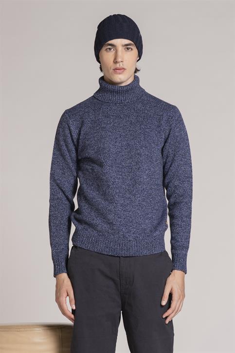 TURTLENECK MOULINE'INDIGO