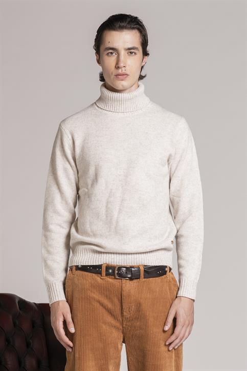 TURTLENECK MOULINE'ECRU