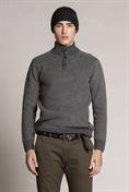 TURTLENECK 1/4 BTN LAMBSWOOL MEDIUM GREY