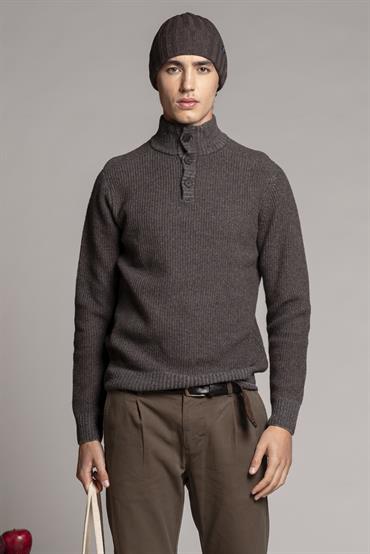 TURTLENECK 1/4 BTN LAMBSWOOL BROWN