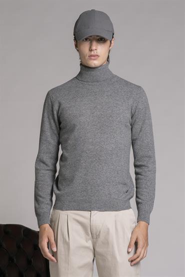 TURTLENECK LAMBSWOOL GREY MEL.