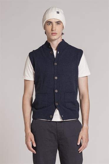 GILET BTN LAMBSWOOL NAVY