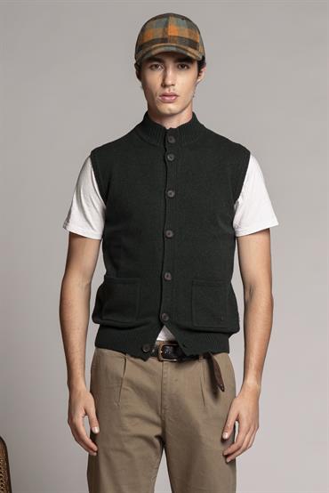 GILET BTN LAMBSWOOL DK.GREEN