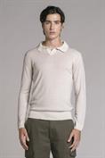 POLO NECK SKIPPER MERINOS ACID WASH BUTTER