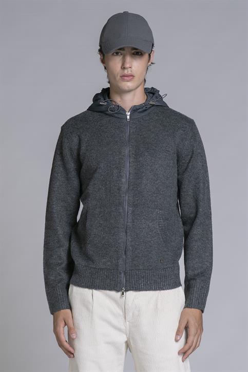 HOODIE ZIP MIXED VISCOSE C.ROCK