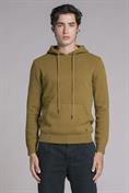 HOODIE NECK MIXED WOOL KAKI