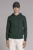 HOODIE NECK MIXED WOOL GREEN