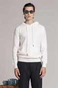 HOODIE NECK MIXED WOOL WHITE
